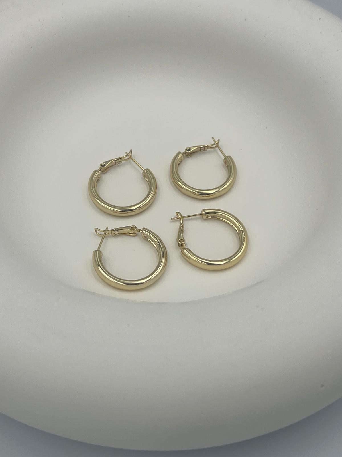 Gold çelik halka küpeler