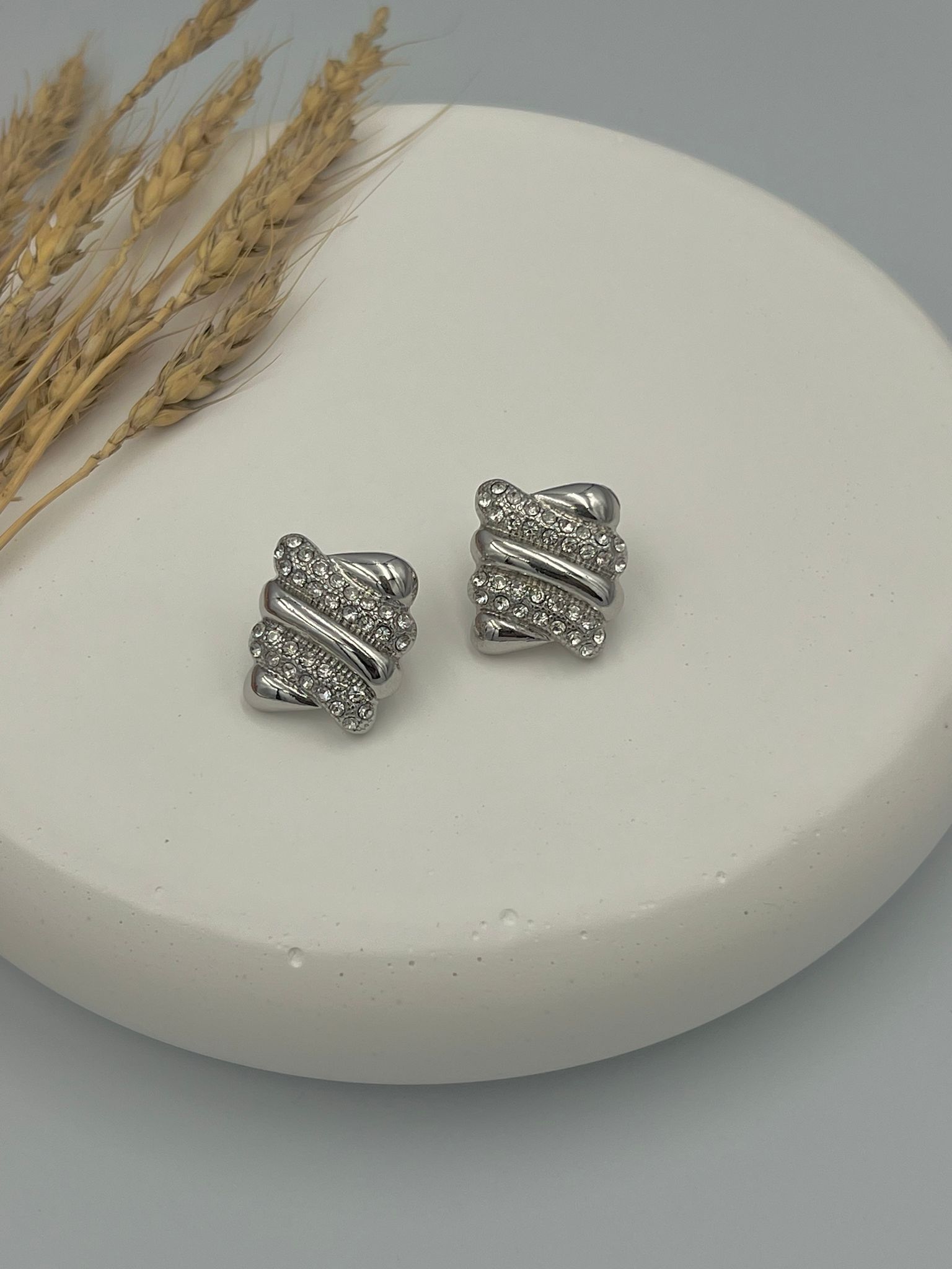 Çelik üzeri Zirkon Diana küpe