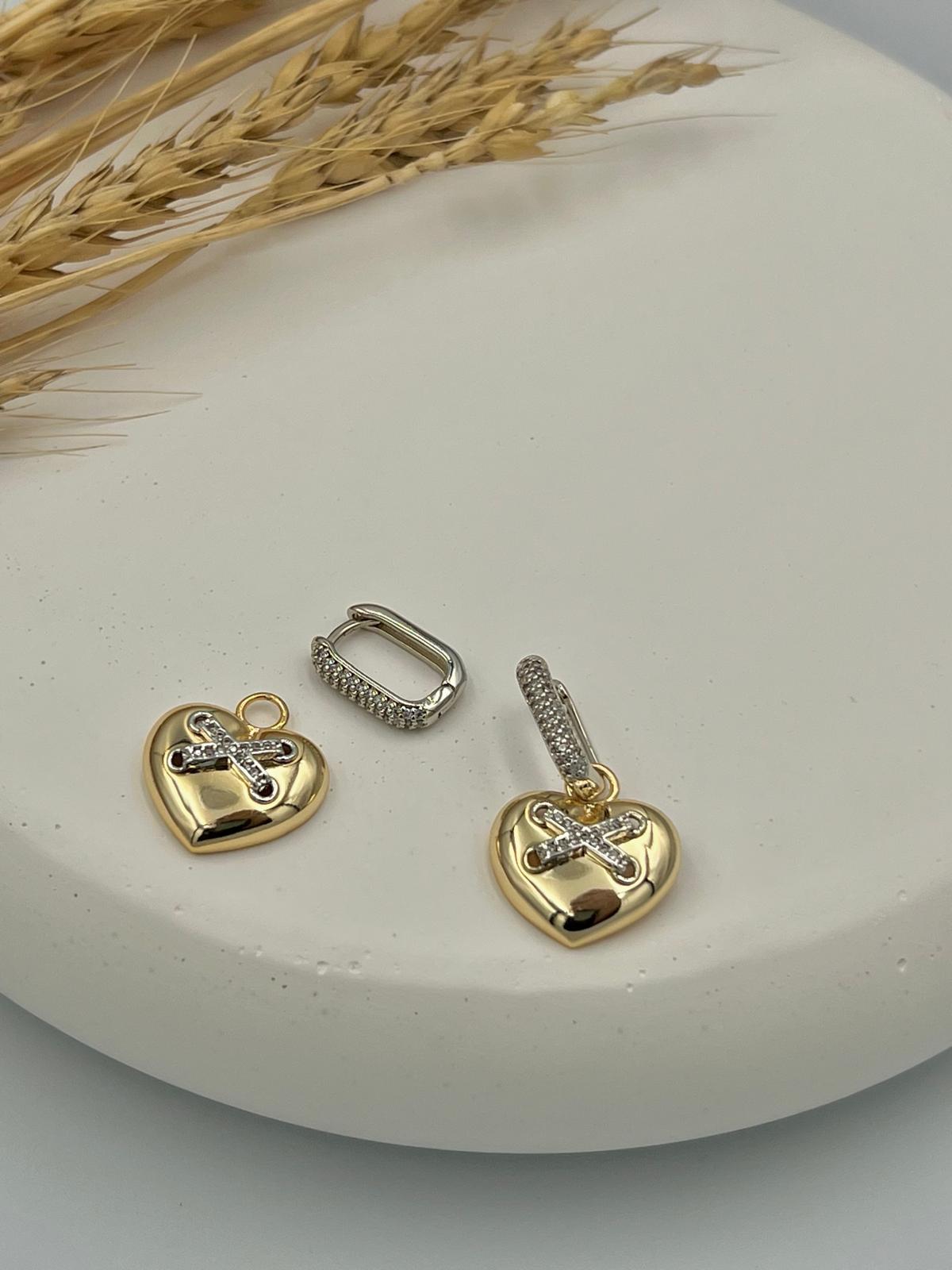 Xuping OXXO Model Zirkon Taş Gold Küpe